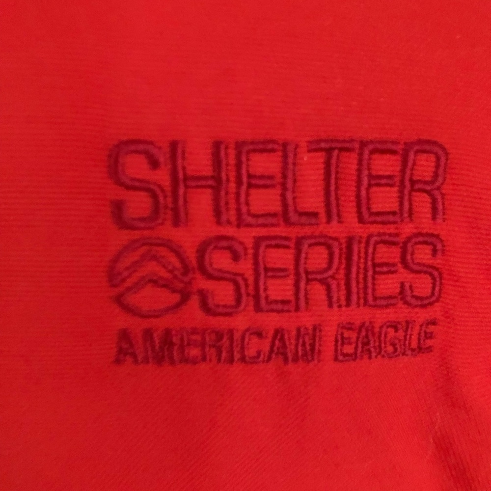 Womens American Eagle Shelter Series removable faux fur on hood sz S bright red - Picture 5 of 14